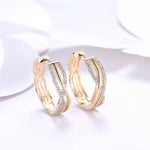 Load image into Gallery viewer, 925 Sterling Silver 18K Gold Plated with Zircon Bar Earrings
